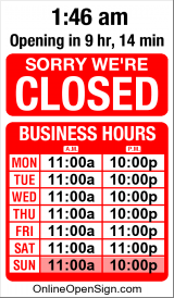 Business Hours for 
